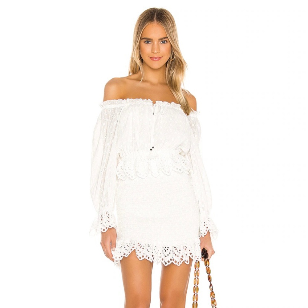 SPELL - Daisy chain ruched mini dress (M)